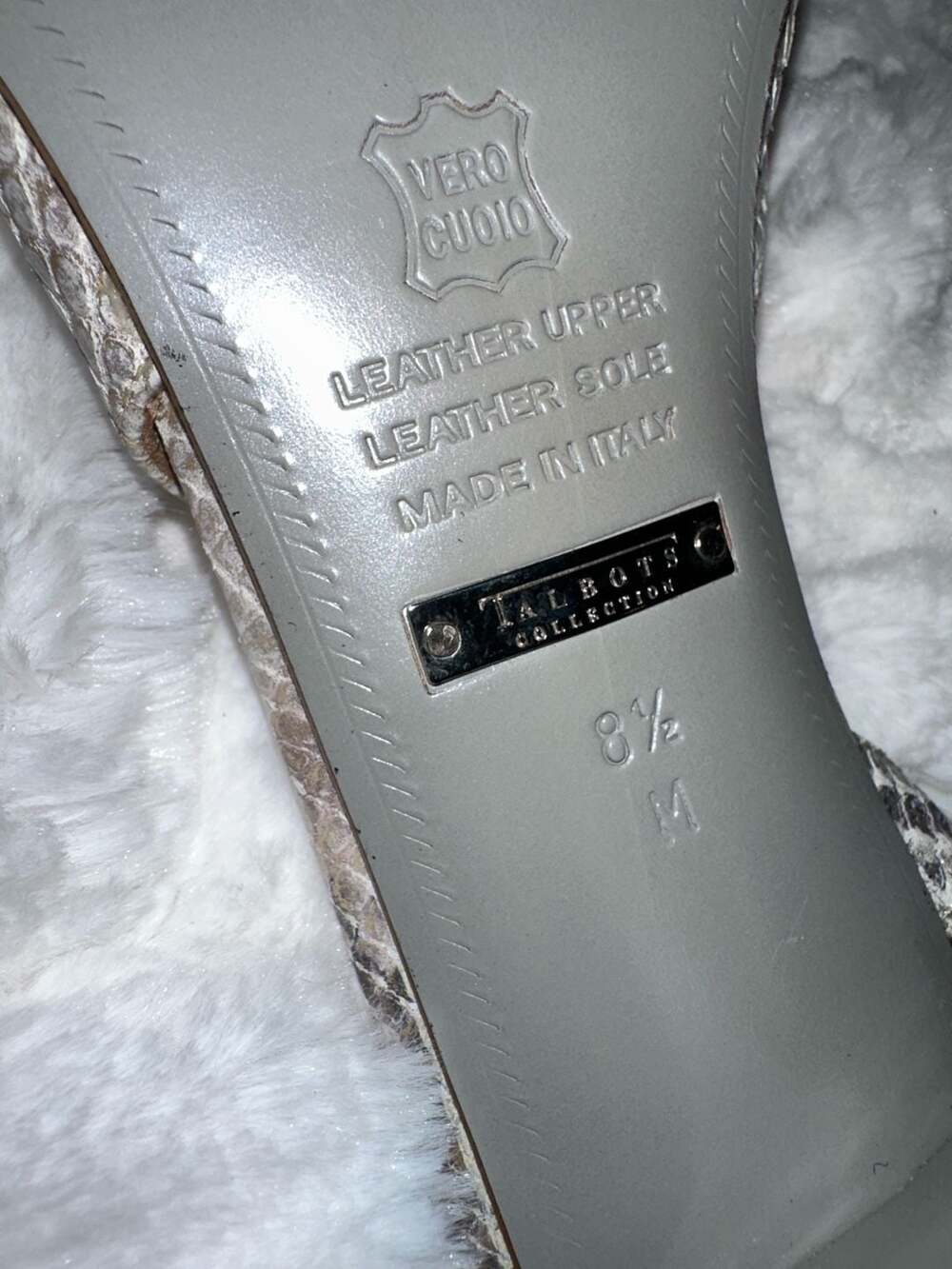 Talbots Collection Silver Metallic Snakeskin Leat… - image 8